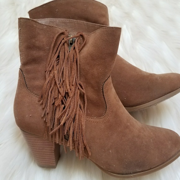Rampage Shoes - Tan  Fringe Booties!